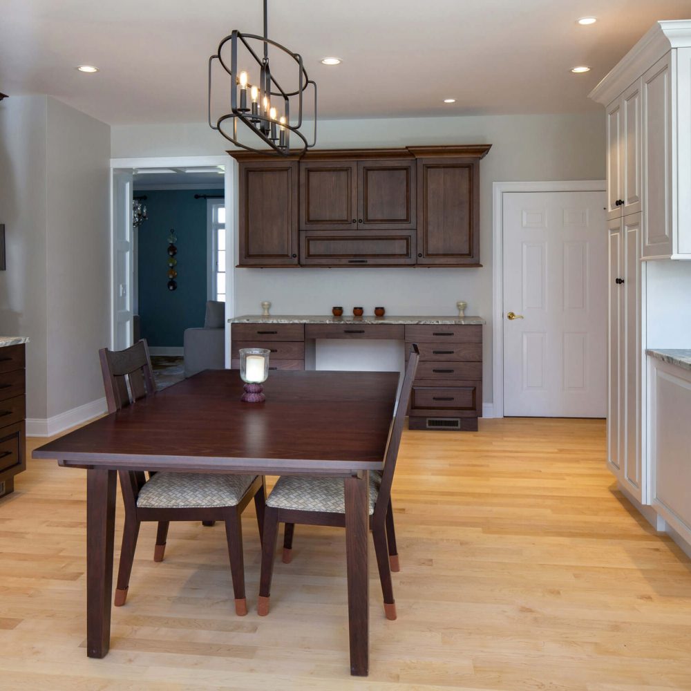 dark brown dining table