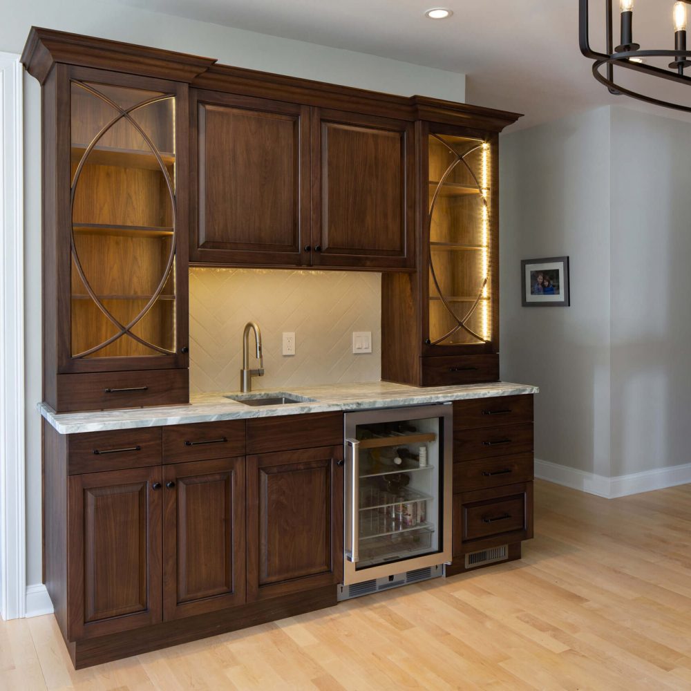 brown wooden kitchen cabinet